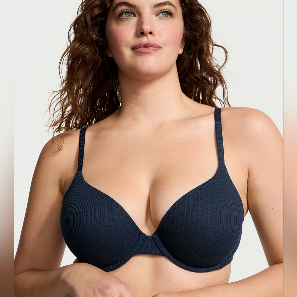 Pink Victoria's Secret Lightly Lined Pointelle Demi Bra